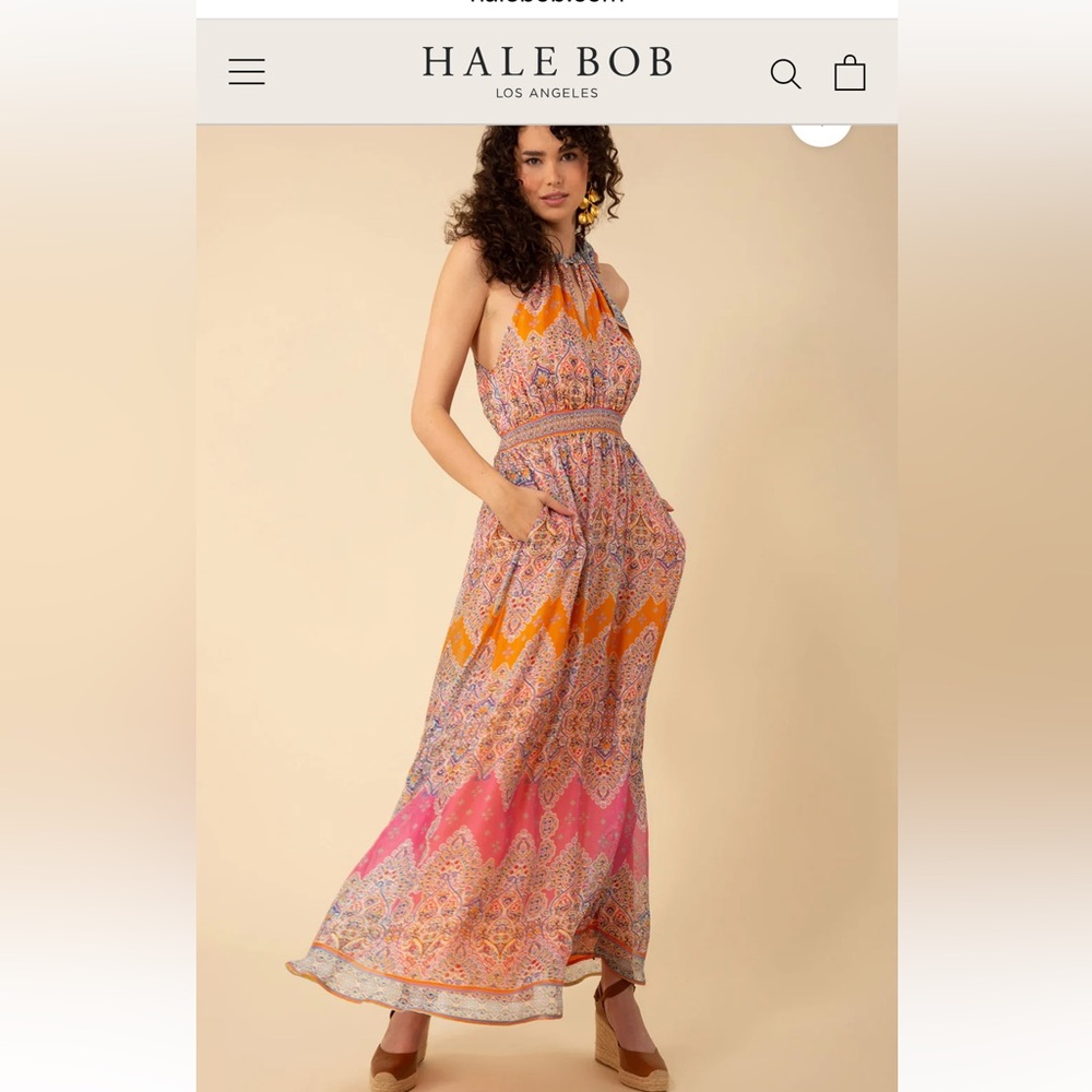 Hale Bob Boho Tribal Print Maxi Dress